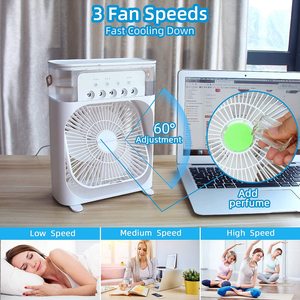 Customized Air Conditioner Cooler Fan Summer Hot Selling Portable Mini Water air Cooler Fan with <b>Humidifier</b> 5-Hole Sprays RGB - Product Image 6