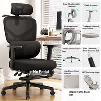 Chaise de bureau ergonomique en maille avec appui-tête réglable, base coulissante et dossier inclinable pour la maison, le bureau, la salle d'étude et la chambre d'enfant
