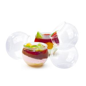 <span class=keywords><strong>Mini</strong></span>-gobelet sphérique en plastique transparent PET de 65 ml pour desserts, mousses et puddings – Vente en gros fabricant - Product Image 2