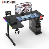 BEISIJEI Gaming Computer Desk Study Writing Corner mesa de juegos Escritorio en forma de L 7 colores RGB para Pc Home Office Laptop Table