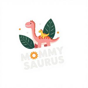 Sweat-shirts imprimés pour femmes MOMMY SAURUS, tissu tricoté décontracté avec des dinosaures, 100% polyester, col rond - Product Image 1