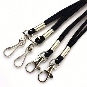 Wholesale Fashion Round Cord Blank Neck Strap Black Nylon Rope <b>Lanyards</b> Custom - Product Image 6