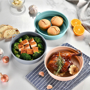 Hot Selling Easy to Clean Food Grade Round air Fryer Liners Reusable Non-stick Air Fryer Silicone Pot Liner <b>Baking</b> Pad - Product Image 1