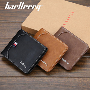 Baellerry Men's Short <b>Wallet</b> Pu Leather Tri Fold Multi Card <b>Holder</b> Black - Product Image 4