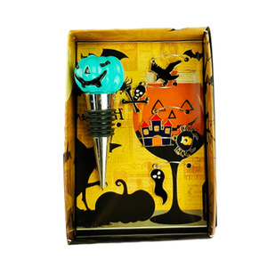 Halloween <b>Wine</b> <b>Stopper</b> With Pumpkin Design And 5 Glass Charms Set For Party Decorations - Product Image 3