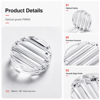 ZhonNa 8mm 90 °   Lentille optique PMMA à ligne unique pour générateur de ligne laser, lentille filtrante pour kit d'instruments optiques de mesure et de positionnement