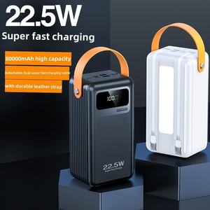 Nouveau produit 22.5W charge super rapide 80000mAh batterie externe avec 2 câbles lumière de <span class=keywords><strong>camping</strong></span> alimentation mobile affichage à LED - Product Image 3