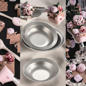 Piatti da Cena in Acciaio Inossidabile Satinato Stile Nordico Eco-Friendly, Piatto per Spaghetti Occidentale, Design Personalizzato Stile Ristorante Francese - Product Image 3