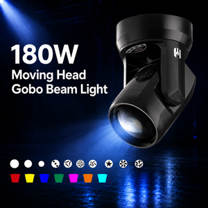 Projecteur LED mobile 180W avec Gobo et faisceau lumineux, IP20 DMX512, effet stroboscopique réglable et arc-en-ciel, éclairage de scène pour discothèque, fête, mariage, événement - Product Image 4