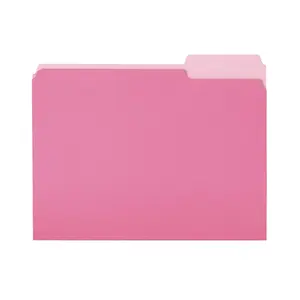 Accesorios de oficina de logotipo personalizado precio a granel Rosa cartón Carpeta de archivo de papel para la venta