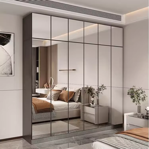 <span class=keywords><strong>Armario</strong></span> para el hogar, dormitorio, vestidor <span class=keywords><strong>con</strong></span> <span class=keywords><strong>espejo</strong></span> de moda, luz de lujo, Panel Simple moderno de madera contrachapada, gabinete combinado para dormitorio principal - Product Image 1