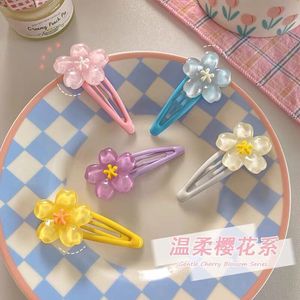 Dopamine <b>Sweet</b> Cherry Blossom BB Clip, New Style for Kids, Cute Little <b>Flower</b> Side Hair Clip, Colorful Girl's Bangs Clip - Product Image 1