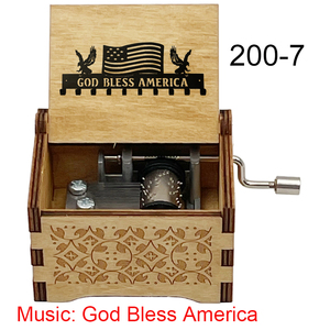 Boîte à <span class=keywords><strong>musique</strong></span> vintage God Bless America en bois sculpté à la main pour la décoration de la maison, cadeau parfait pour les fans et les amis - Product Image 6