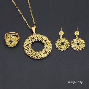 Jxx New Arrival Elegant Style 24k Gold Plated Indian Bridal <b>Set</b> Wedding Wholesale Necklace <b>Sets</b> for Women <b>Beads</b> Brass for Gifts - Product Image 5