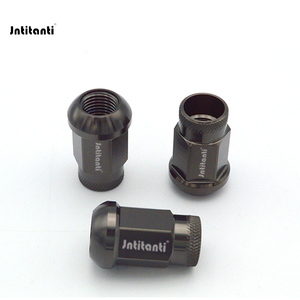 Jntianti Black Gr.5 Titanium Aloi mur roda kursi bola kualitas tinggi M14 * 1.5*35mm mur Lug kunci untuk AUDI <span class=keywords><strong>VW</strong></span> untuk PORSCHE Untuk BENZ - Product Image 1