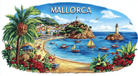 Aimants de réfrigérateur de haute qualité en résine personnalisée, design moderne, effet de relief 3D moyen, souvenirs de voyage à Mallorca, artisanat