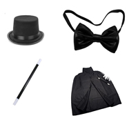Cape d'Halloween, chapeau, nœud papillon, baguette magique, accessoires de costume de jeu de rôle, accessoires de performance, cape magique
