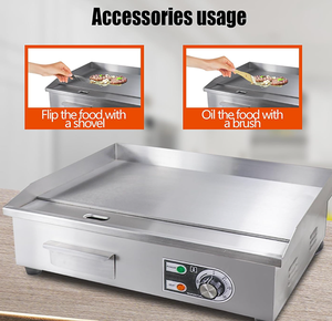 EU Swenza Commercial <b>Flat</b> <b>Top</b> <b>Griddle</b> Adjustable Thermostat, Fast Heating, for Burgers ,Pancakes - Product Image 4