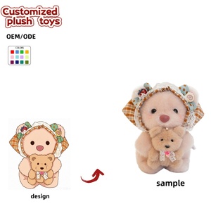 OEM ODM Peluche Ours Mère et Bébé, Adorable Ours en Peluche avec Bonnet en Dentelle pour Décoration Intérieure, Cadeaux pour Enfants et Confort Émotionnel - Product Image 1