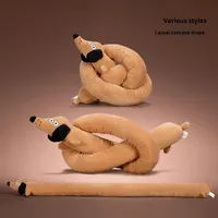 Longue saucisse chien en peluche Super doux en peluche soulagement du Stress brodé son-faisant chien poupée cadeau blague