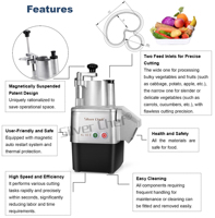 Commerciële 550W Fruit- en Groenteverwerkingsmachine Aardappelpureemachine Voedselverwerker