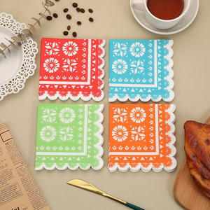 Servilletas impresas con diseños coloridos, para uso festivo en el hogar, fiestas y reuniones - pañuelos cuadrados desechables - venta al por mayor. - Product Image 3