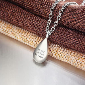 พ่อของฉันเครื่องประดับเงินเทวดาของฉันสร้อยคอที่ระลึกหยดน้ำตา<span class=keywords><strong>ส</strong></span>แตนเลสจี้โกศของพ่อขี้เถ้าขอ<span class=keywords><strong>ง</strong></span>พ่อสำหรับพ่อ - Product Image 4