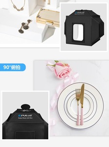 PULUZ 40cm Photo Box PU5042 per <span class=keywords><strong>Studio</strong></span> Fotografico, Softbox Portatile Pieghevole, Kit Tenda per Riprese con <span class=keywords><strong>4</strong></span> Sfondi Colorati - Product Image 4