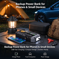 Démarreur de voiture avec compresseur d'air 12V, booster de batterie portable, gonfleur de pneus 150 PSI, batterie externe, lampe de secours LED