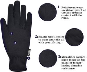 Gants d'équitation en cuir synthétique de meilleure qualité, gants de course d'équitation sur mesure - Product Image 5