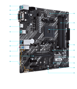 Tarjeta Madre <span class=keywords><strong>PRIME</strong></span> B550M-K DDR4 Micro-ATX para Computadoras de Escritorio AMD Ryzen Serie 5000/Serie 5000 G/Serie 4000 - Product Image 3