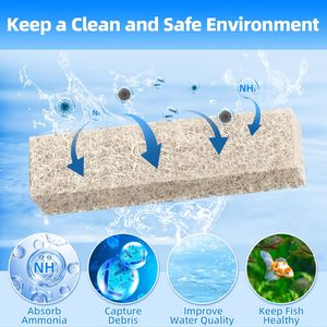 وسائد بديلة لتقليل الأمونيا متوافقة مع فلتر أحواض السمك Aqueon QuietFlow 10 LED PRO و SmartClean بسعة 10-20 جالون - Product Image 4