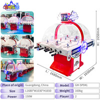 Machine de jeu d'arcade Ice Ball, table de hockey sur glace à 2 joueurs, à monnayeur, avec structure métallique et support en anglais