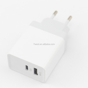 PD 30W Charge <span class=keywords><strong>Rapide</strong></span> QC 3.0 Adaptateur <span class=keywords><strong>secteur</strong></span> <span class=keywords><strong>USB</strong></span> Type C Ports <span class=keywords><strong>USB</strong></span> <span class=keywords><strong>Chargeur</strong></span> Mural <span class=keywords><strong>Chargeur</strong></span> de Téléphone <span class=keywords><strong>Rapide</strong></span> Avec prise UE - Product Image 2