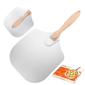 Dropshipping Popular Foldable 14*12 inches Oxidized Aluminium Pizza Peel with Wooden Handle