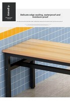 Ensemble table et tabourets rectangulaires en bois et métal pour salle à manger commerciale, avec patins antidérapants, pour quatre personnes, idéal pour cantine et restaurant