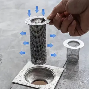 Filtro di scarico a pavimento in acciaio inossidabile filtro a cestello a rete filtro per trappola per capelli per lavello da cucina bagno