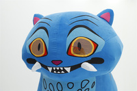 Costume de mascotte de tigre gonflable bleu pour adultes, vêtements de cosplay, tenue de performance, 2m 2.6m, vêtements gonflables de tigre