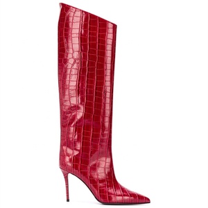 Stiletto Women's Boots Fashion Autumn Winter Shoes Daily Wear <b>Knee</b> <b>High</b> Boots Wholesale Tie Dye Stone Print <b>High</b> Heel Calf Boots - Product Image 3