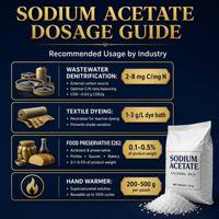 Acétate de sodium trihydraté CH3COONa 3H2O 99% Cristaux blancs de qualité industrielle