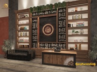 Concept d'intérieur de restaurant industriel, comptoir de bar commercial pour café-bar, mobilier rustique, ensemble table et chaises pour café-restaurant