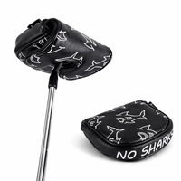 Étui de protection carré en cuir PU brodé avec logo personnalisé OEM, housse magnétique de haute qualité pour tête de putter de golf