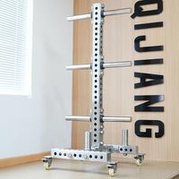 Support de rangement mobile en acier inoxydable pour plaques de barre de musculation, support de barre de musculation pour salle de sport à domicile, organisateur d'équipement de fitness