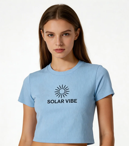 2026 Custom logo Baby Tee Women's T-shirts Wholesale Crop <b>Top</b> Puff <b>Rhinestone</b> Plain Sexy Fitted Thin Blank Shirt for Woman - Product Image 5