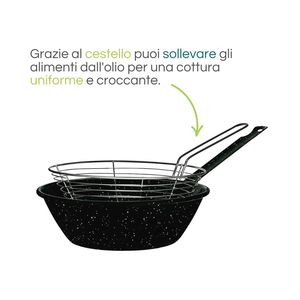 Fryer <b>Pan</b> With Basket 24 Cm Non Stick Ceramic Coating For Deep Frying - Product Image 5