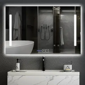 Baño Venta caliente Led Espejo Sensor táctil inteligente Anti-niebla Baño Espejo de pared Baño mMake Up Espejo con luz LED