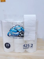 Rouleaux de papier toilette écologiques, sans danger pour les fosses septiques, 2 plis, gaufrés, 100% pâte de bois vierge, taille standard, vente en gros depuis le Guangdong