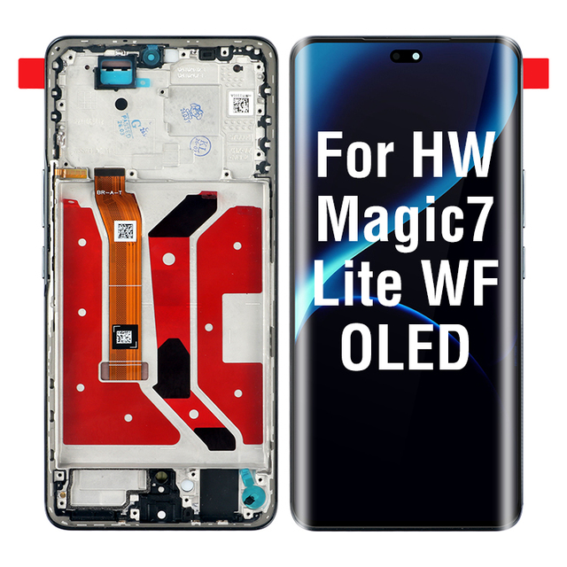 OEM AMOLED Screen for Huawei Honor Magic 7 Lite BRP-NX1 Touch Screen Panel Part Replacement Display Digitizer Display + Frame