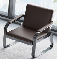 MORE DESIGN Mobilier d'attente avec structure métallique, sièges doubles, chaise en cuir pour hôpitaux, aéroports et salles d'attente publiques