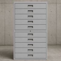 Armoire de rangement industrielle en acier à 10 tiroirs - Armoire à pièces métalliques thermolaquées avec tiroirs à roulement à billes lisses